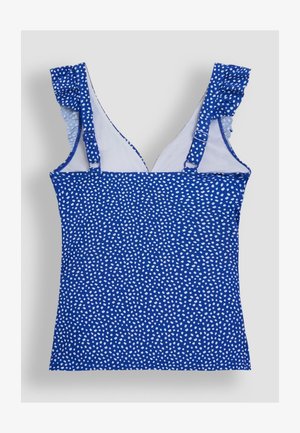 JoJo Maman Bébé, MATERNITY FIT -SPOT FRILL SHOULDER SET - Badeanzug - blue