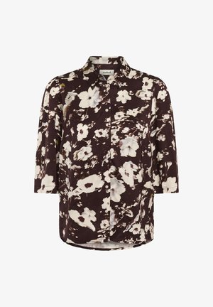 Soaked in Luxury, SLCLERO PRINTED SHORT SLEEVE - Button-down blouse - brown flower print