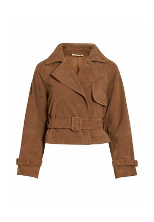 VILA, TRENCHCOAT VIIDA SUEDE - Blazer - toasted coconut