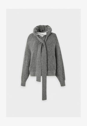 CLOSED, HOODY WITH BOW TIE - Jumper - dark grey melange