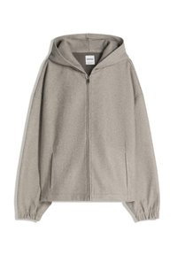 FELT TEXTURE HOODED - Sweatjakke - green