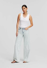 KARL LAGERFELD - WIDE-LEG MID-RISE - Široké džíny - light blue denim Miniatura obrázku 1