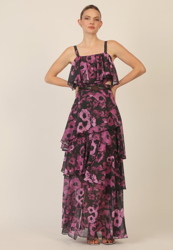 Maxikleid - schwarz multicolor