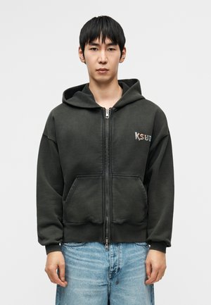 SNAKE HALEN HOODIE - Športna jopa s kapuco na zadrgo - black