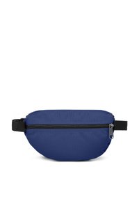 Navyblaue Gürteltasche aus strapazierfähigem Material, mit Reißverschluss, flachem Design und verstellbarem schwarzen Strap für sicheren Tragekomfort.