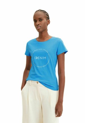 T-shirt con stampa - rainy sky blue