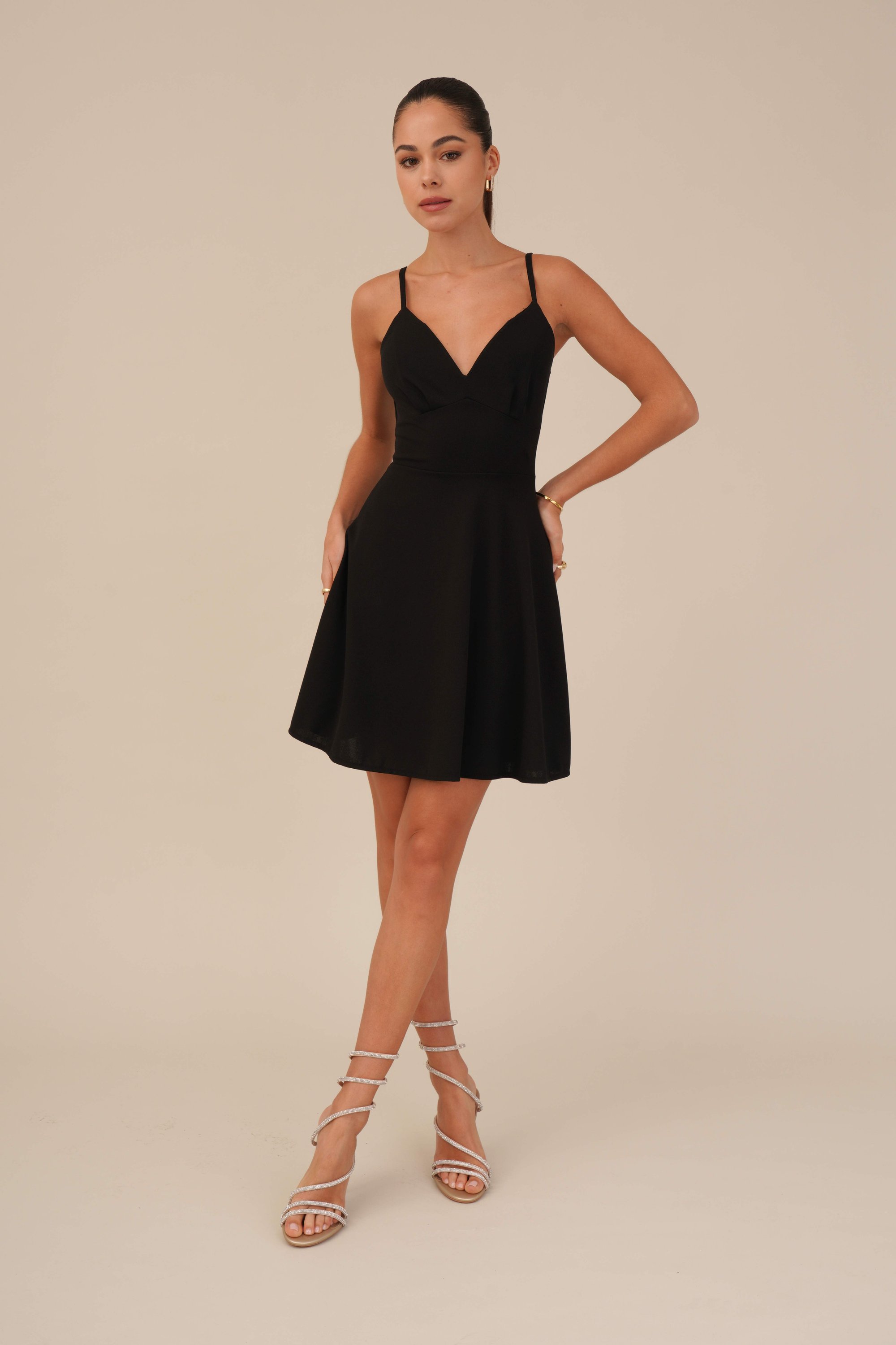 WAL G. JINA SKATER DRESS - Jersey dress - black