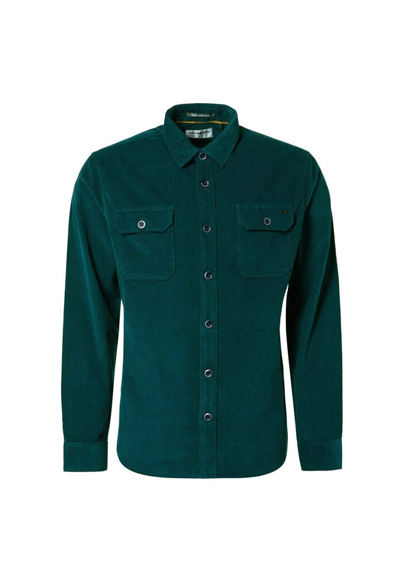 NO EXCESS Overhemd donkergroen gemêleerd