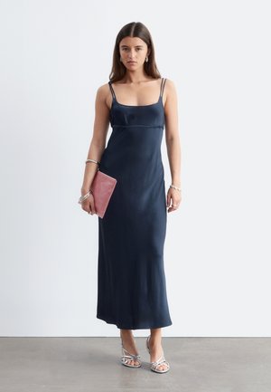 & OTHER STORIES, & OTHER STORIES DOUBLE-STRAP MIDI SLIP DRESS - Maksikleit - dark blue