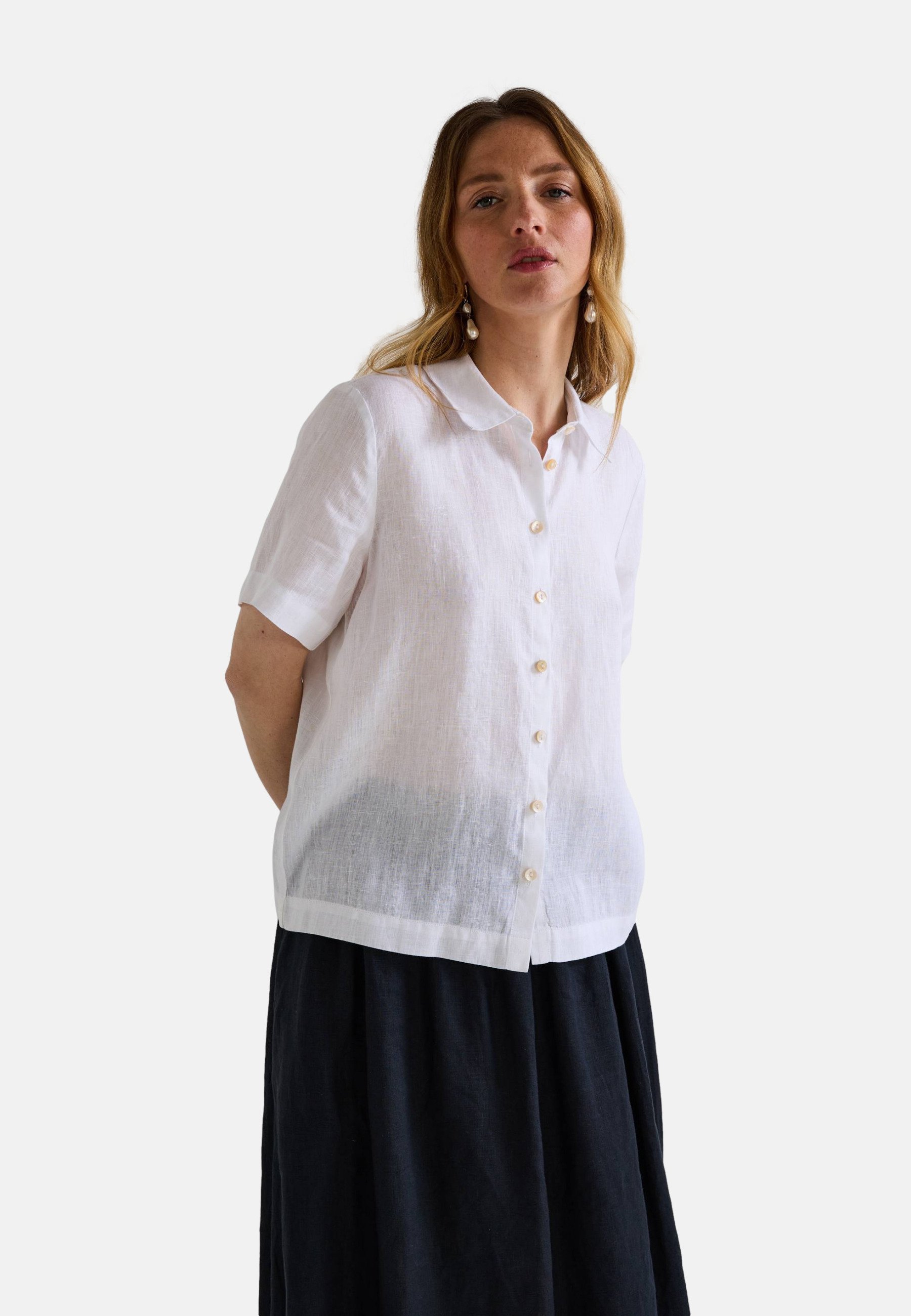 Monoprix MANCHES COURTES UNIE Chemisier blanc