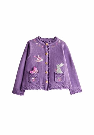 REGULAR FIT - PET IN POCKET APPLIQUE - Strickjacke - purple