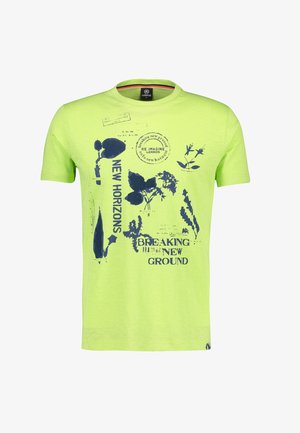 LÄSSIGES MIT FRONT - Print T-shirt - toxic yellow