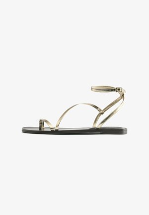PULL&BEAR, PLATEAU-SANDALEN MIT RIEMCHEN - Sandales tongs - gold-coloured