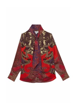 Reiss, REGULAR FIT - JADE PAISLEY-PRINT TIE-NECK BLOUSE . - Blúz - red