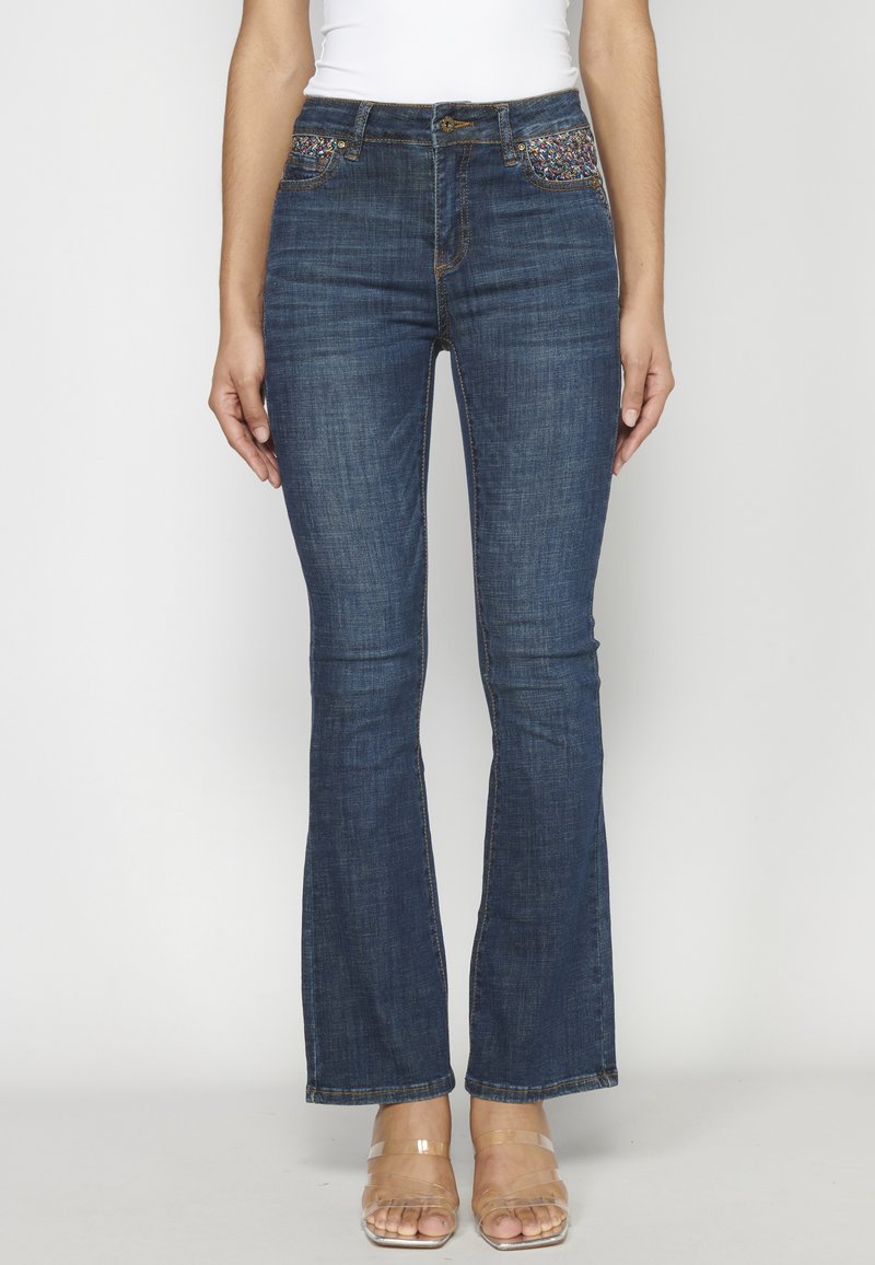 Koroshi BELL - Jeans bootcut - azul osc dark blue