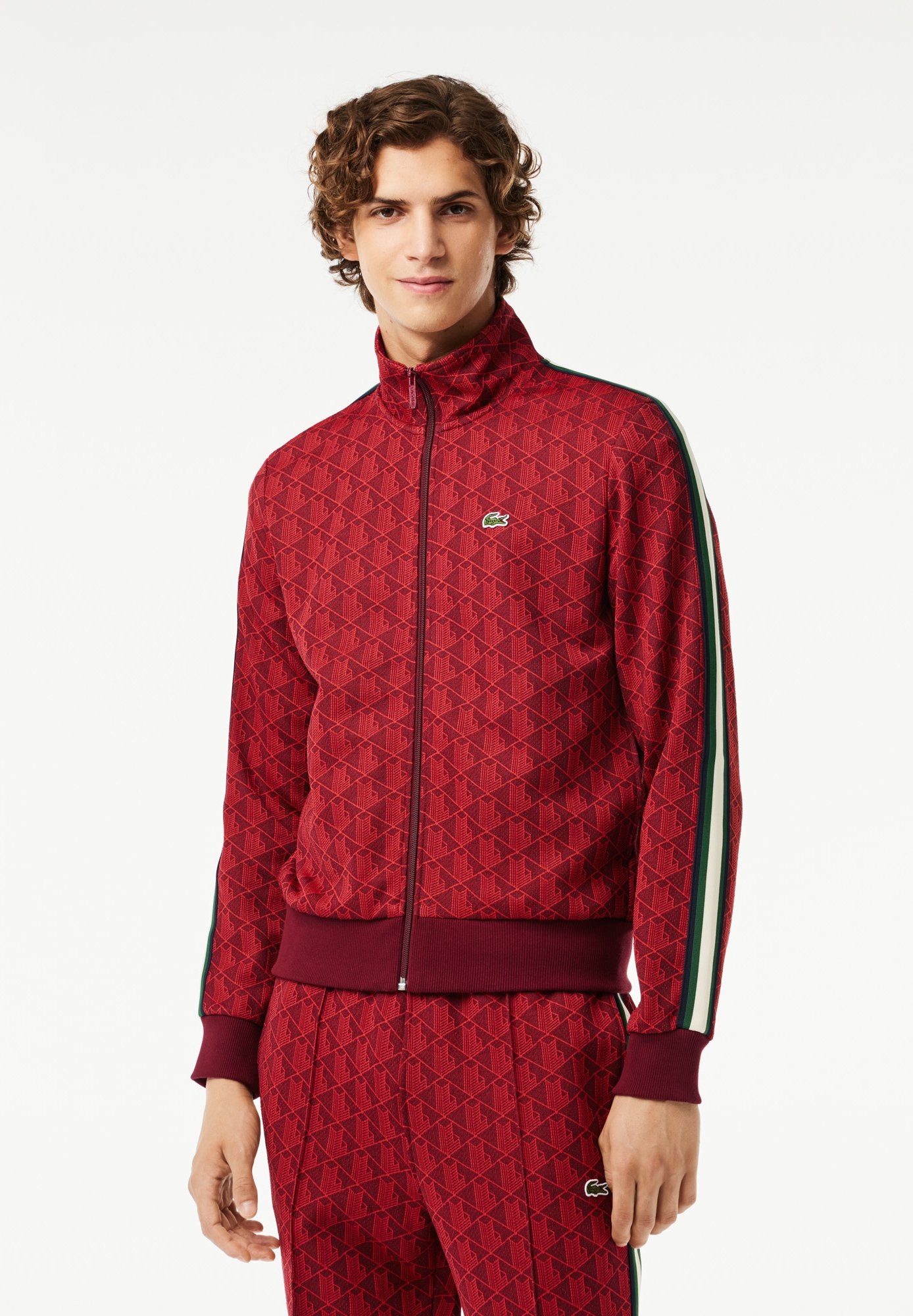 Lacoste MONOGRAM TRACK JACKET - Trainingsjacke - bordeaux rouge 