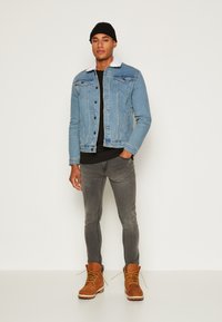 Denim Project KASH TEDDYC DENIM JACKET - Džinsa auduma jaka - light blue