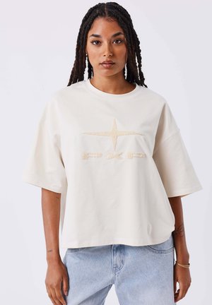 COSY - T-shirt print - crème camel