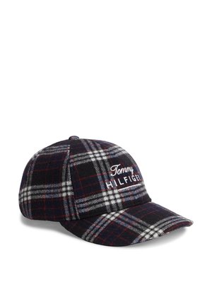 Tommy Hilfiger, WOOL BLEND LOGO CHECK BASEBALL CAP - Шапка - black