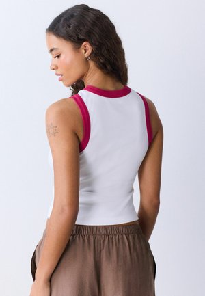 Next, REGULAR FIT - EMBELLISHED HIBISCUS SLEEVELESS TOP . - Topp - white with pink tipping