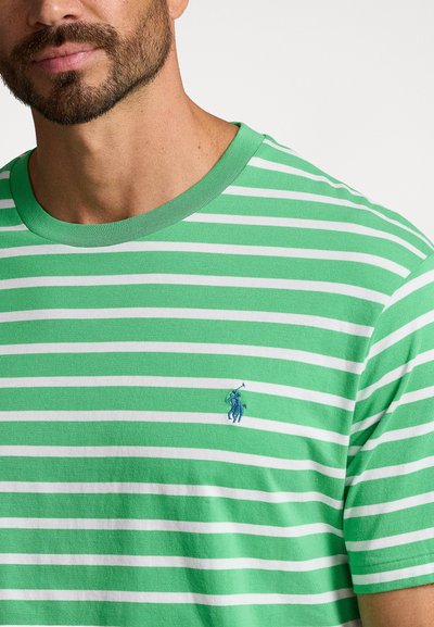Polo Ralph Lauren Big & Tall STRIPED JERSEY CREWNECK T-SHIRT - Marškinėliai su spaudiniu - classic kelly/white