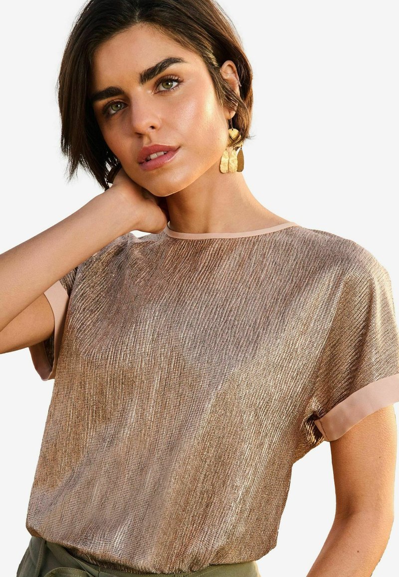 Love & Roses ROLL SLEEVE - REGULAR FIT - Blusa - bow back rose gold