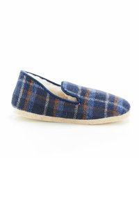 Damart Pantofole Charentaises Uomo In Velluto A Coste - Colore Blu Navy - Lavabili In Lavatrice