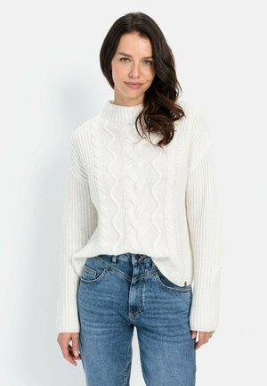 camel active MIT ZOPFMUSTER - Jumper - milk white