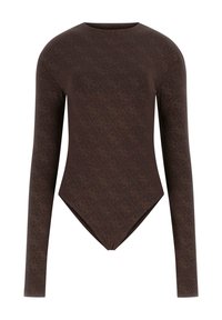 TEODORA LOGO - Pikkade varrukatega topp - dark coffee