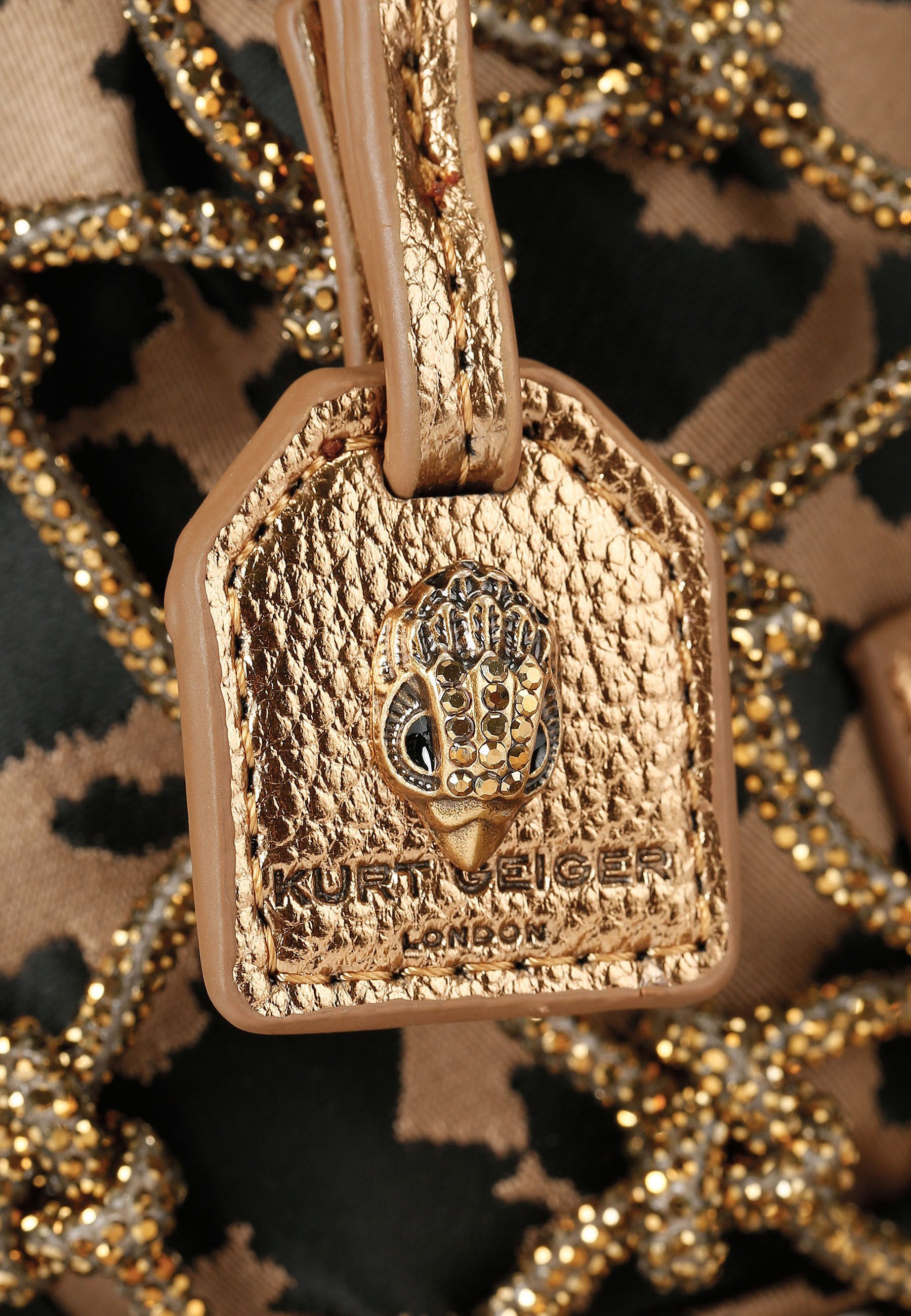 Kurt Geiger London MINI MACRAME CRYSTAL - Handbag - bronze com