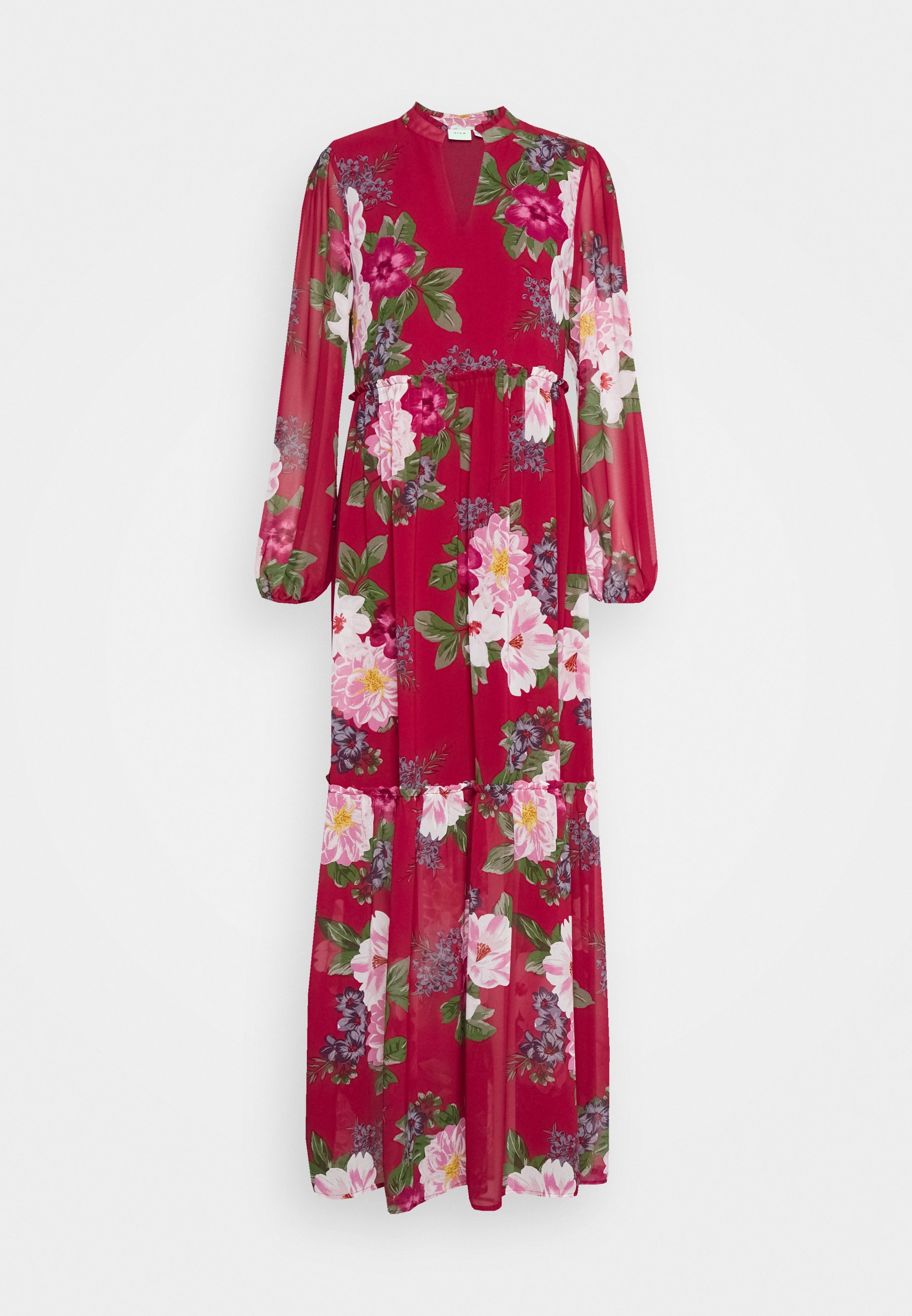 Vila VIURA DRESS - Vestito lungo - anemone/rosso - Zalando.it