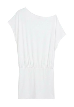 PULL&BEAR, SHORT ASYMMETRIC - DRESS - T-paitamekko - white