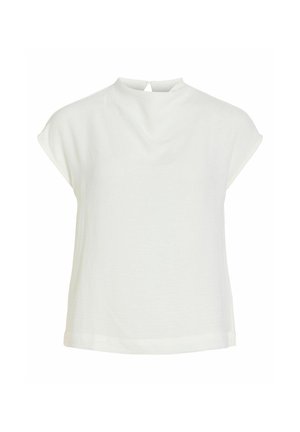 VILA, CAP SLEEVE TOP VISURASHIL HIGH NECK - Blusa - cloud dancer