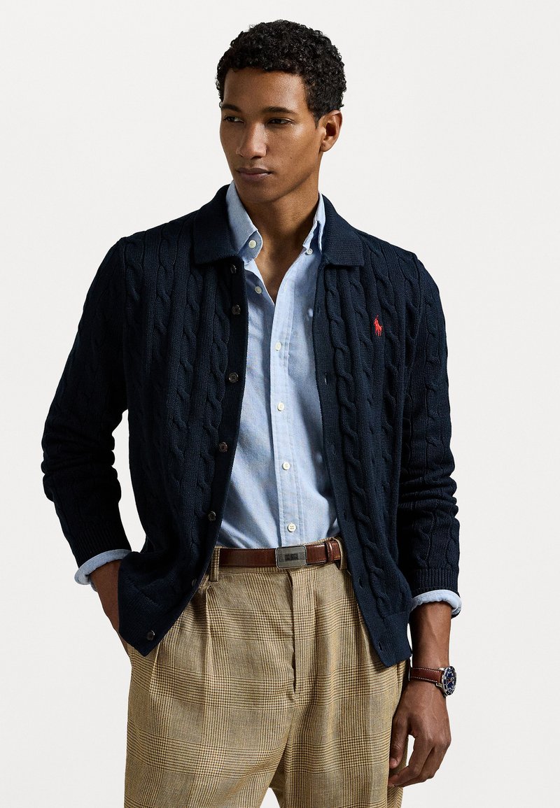 Polo Ralph Lauren CABLE-KNIT CARDIGAN - Chaqueta de punto - hunter navy