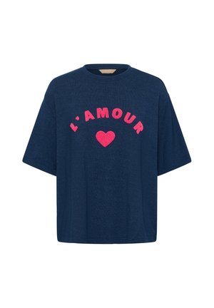 Culture, CUAMOUR - T-shirts print - dress blues melange
