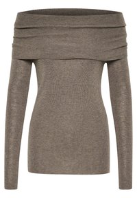 POLLYMW OFF SHOULDER - Pulover - major brown melange