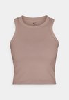 ONE FITTED CROP TANK - Top - mink brown/black