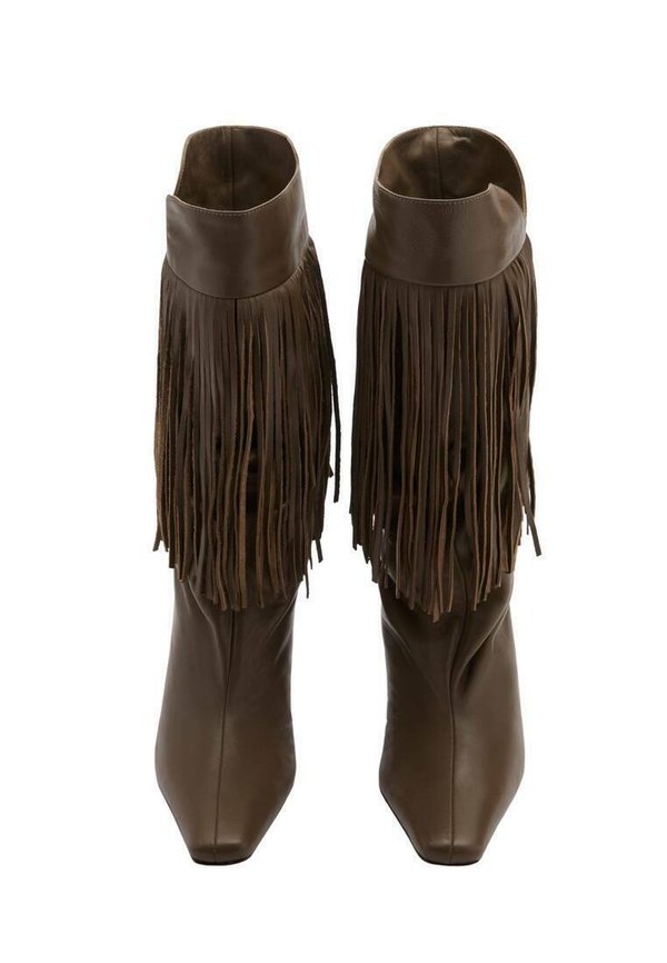 High heeled boots - khaki4