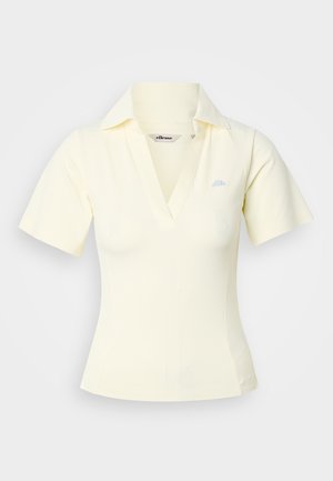 Krátky rukáv krémovej polokošele s hlbokým výstrihom do V a golierom, s malým logom Ellessee na ľavej strane hrudníka.