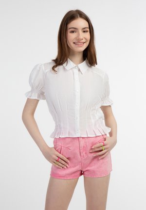 myMo KURZARM - Overhemdblouse - weiss