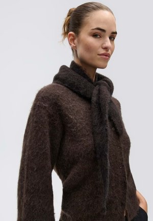 OPUS, RIBBED TEXTURE - Foulard - dark-brown
