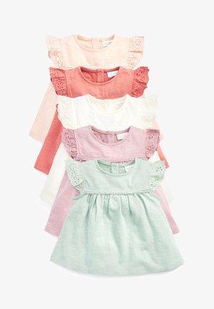 BABY 5 PACK - T-shirt basic - pink, cream, purple and green