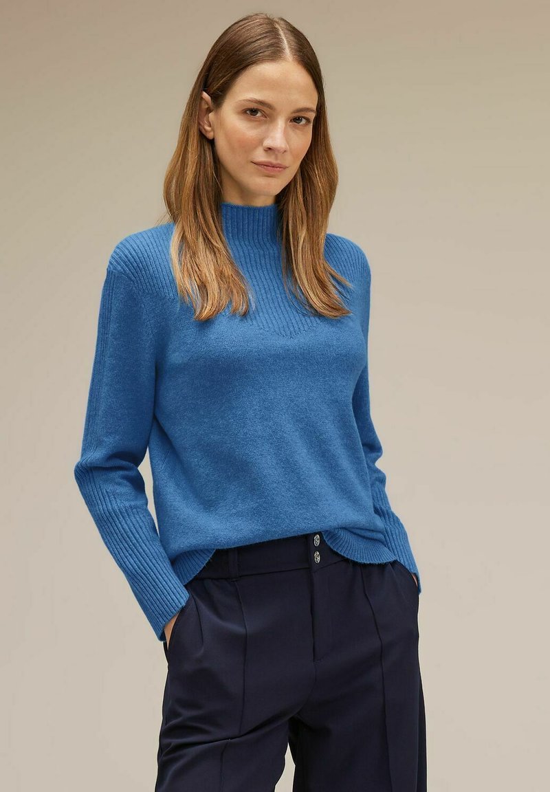 Street One - MIT RIPPSTRICK - Jumper - blau, Enlarge