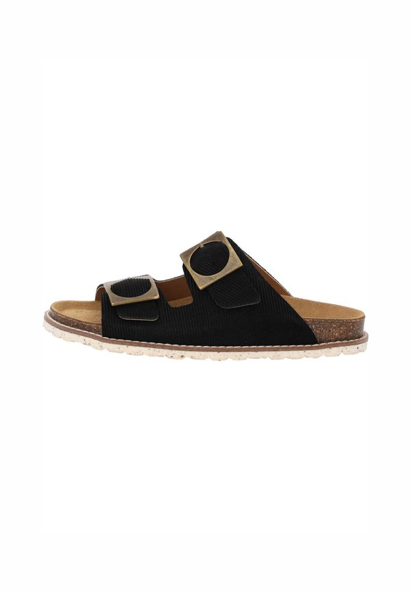 ELAHA CORDA - Pantolette flach - schwarz