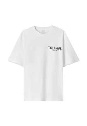 Bershka SHORT SLEEVE - Print T-shirt - white