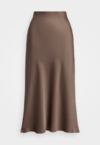 SATIN CHARMEUSE MIDI SKIRT - A-lijn rok - taupe brown