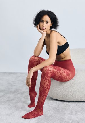 ROSE FLORAL - Strumpfhose - dark red