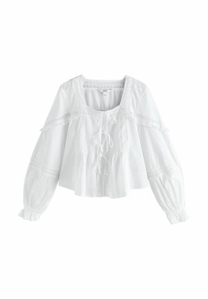Next REGULAR FIT - PRAIRIE STYLE LONG SLEEVE WITH ADJUSTABLE TIE - Bluză - white