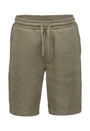 Shorts décontractés de couleur kaki avec taille élastique, fermeture à cordon et poches latérales, fabriqués dans un tissu doux et confortable.