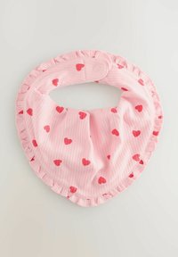 Vaippu rosa punaisilla sydänkuvioilla, kukallinen kangas, röyhelöreunat ja napitus. Ominaisuuksiin kuuluu pehmeä, mukava muotoilu mukavaa käyttöä varten.